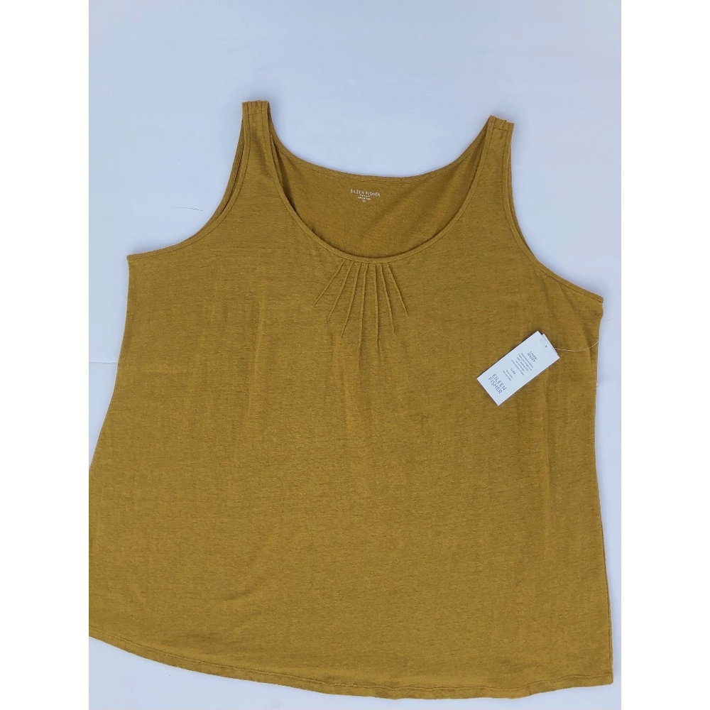 Eileen Fisher Linen Shell Tank Top Chicory NWT 3X